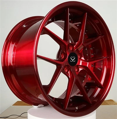 Candy Red 5-Y Spoke 2-PC smidde felger med tilpasset logo