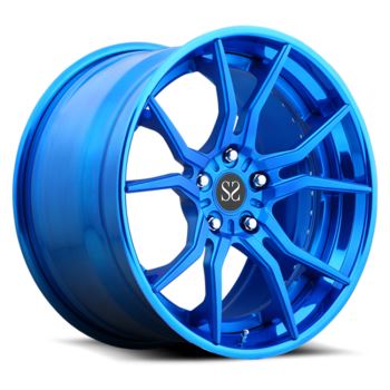 21-tommers 2-PC blå smidde legeringsfelger for Lexus Mustang Maserati Ferrari Audi Lamborghini