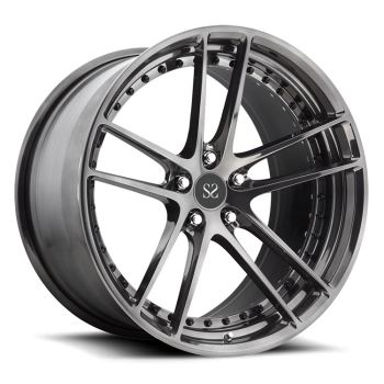 21 tommer forskjøvet svart maskinert 2-PC smidde felger for Ferrari 458 Italia 5x114.3