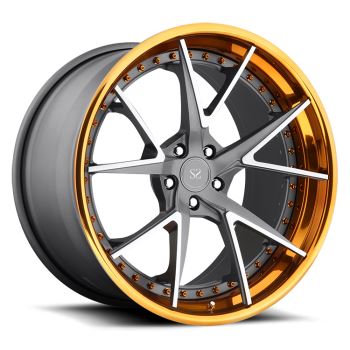 5x114.3 H-PCD strukturert pistol metall | Børstede forhøyede eiker | Trans Kobber 21x9 | 21x12 Maserati Quattroporte
