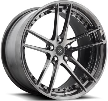 Glanssvart tilpassede legeringsfelger for Ferrari 458 / 21 tommer 2-delt smidde felger 5x114,3