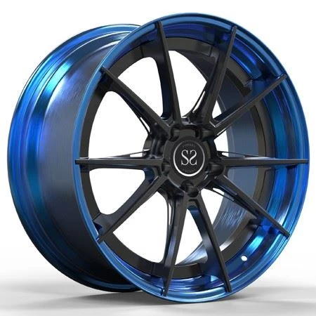 Polished Barrel With Red Brushed Disc 21 Inch Customized 1-PC Rims Wheels For Luxury Cars