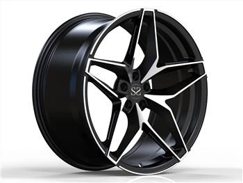 svart bearbeidet 20 tommers monoblock 1-delt smidd hjul for Alfa Romeo bilfelger