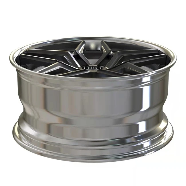 20inch Matte Black Disc Polished Lip Audi RS6 Wheels Forged 2 Piece Luxury Rims