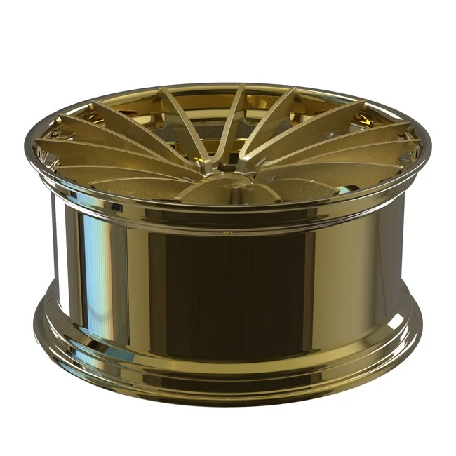 22inch Brushed Gold Disc Lip Audi A7 Forged 2 Piece Rotational Wheel Rims
