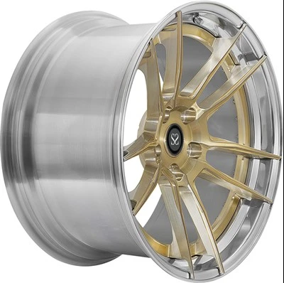 Egendefinert 20 21 22 tommers børstefat gullflate 2-delt struktur legeringsfelger 5 X 120 112 for BMW X5 X6