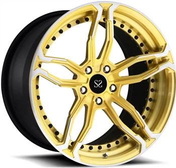 Ford Mustang GT 500 19X10 og 20x12 tilpasset gull børstet ansikt 5x114,3